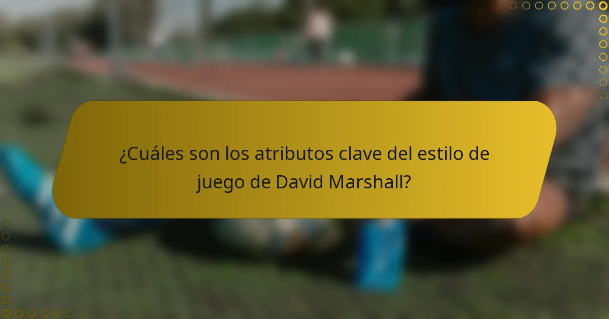 ¿Cuáles son los atributos clave del estilo de juego de David Marshall?