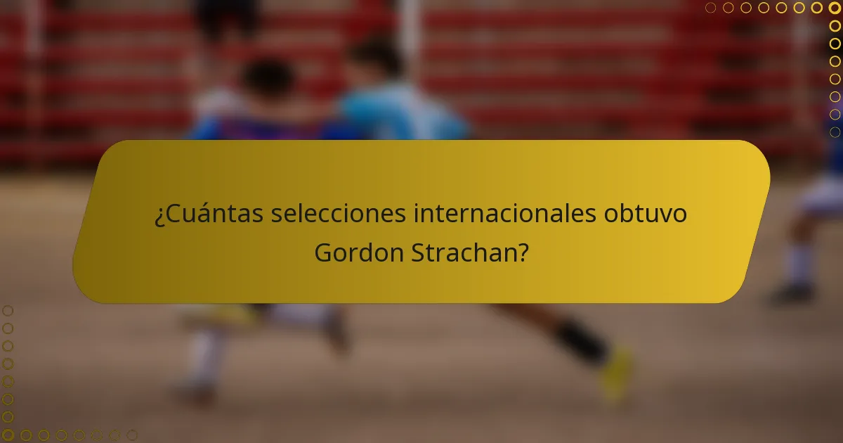 ¿Cuántas selecciones internacionales obtuvo Gordon Strachan?